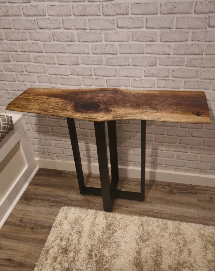 Dark Walnut Epoxy Console Table