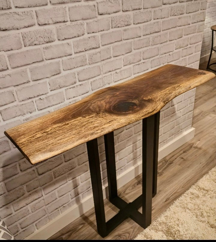 Dark Walnut Epoxy Console Table